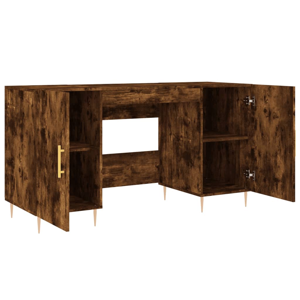 Schreibtisch mit Regal Schwarz Eichen-Optik 140 x 50 x 75 cm