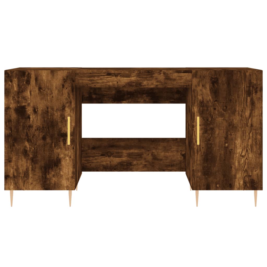 Schreibtisch mit Regal Schwarz Eichen-Optik 140 x 50 x 75 cm