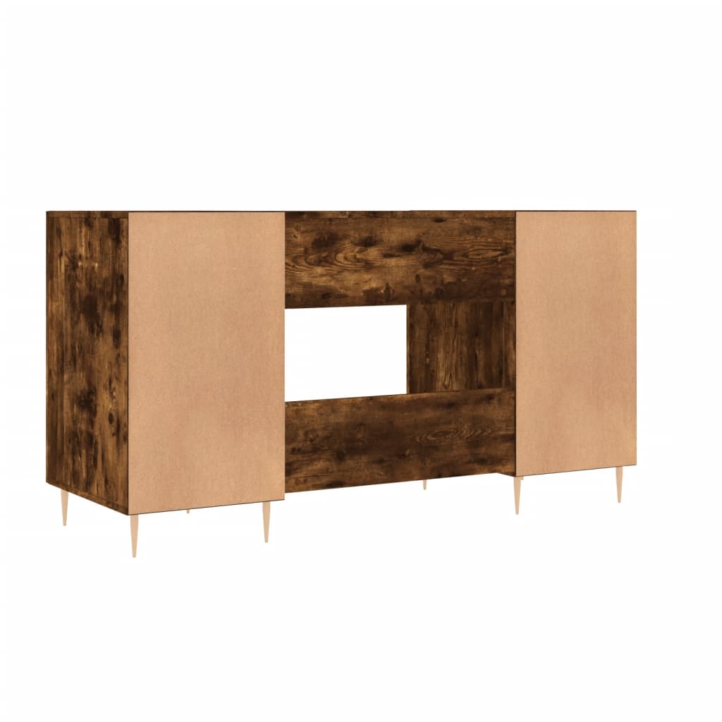 Schreibtisch mit Regal Schwarz Eichen-Optik 140 x 50 x 75 cm