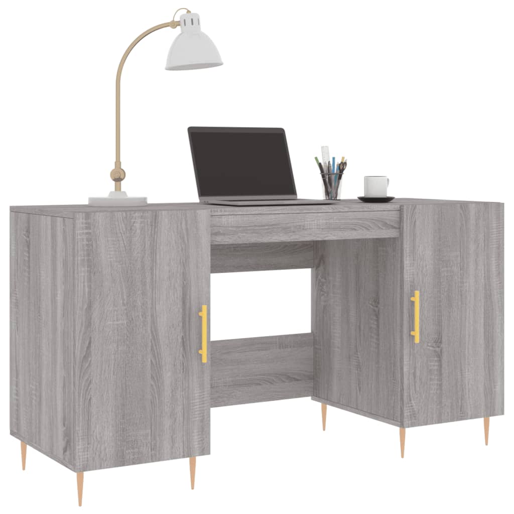 Schreibtisch mit Regal Schwarz Eichen-Optik 140 x 50 x 75 cm