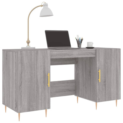 Schreibtisch mit Regal Schwarz Eichen-Optik 140 x 50 x 75 cm