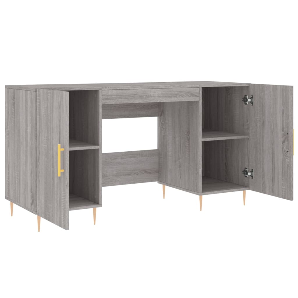 Schreibtisch mit Regal Schwarz Eichen-Optik 140 x 50 x 75 cm