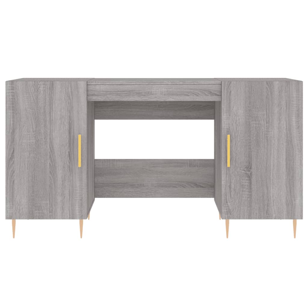 Schreibtisch mit Regal Schwarz Eichen-Optik 140 x 50 x 75 cm