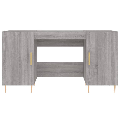 Schreibtisch mit Regal Schwarz Eichen-Optik 140 x 50 x 75 cm