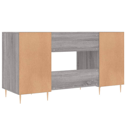 Schreibtisch mit Regal Schwarz Eichen-Optik 140 x 50 x 75 cm