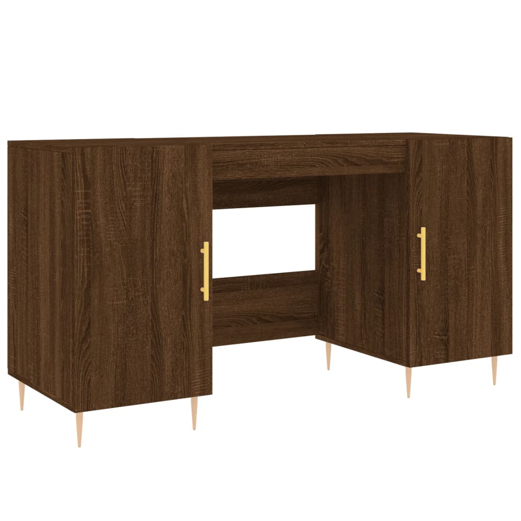 Schreibtisch mit Regal Schwarz Eichen-Optik 140 x 50 x 75 cm