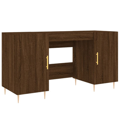 Schreibtisch mit Regal Schwarz Eichen-Optik 140 x 50 x 75 cm