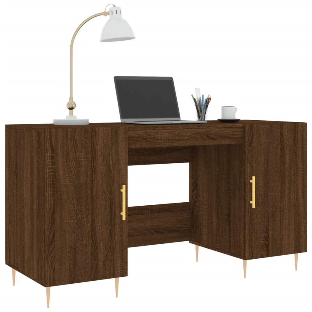 Schreibtisch mit Regal Schwarz Eichen-Optik 140 x 50 x 75 cm