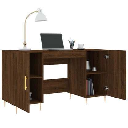 Schreibtisch mit Regal Schwarz Eichen-Optik 140 x 50 x 75 cm