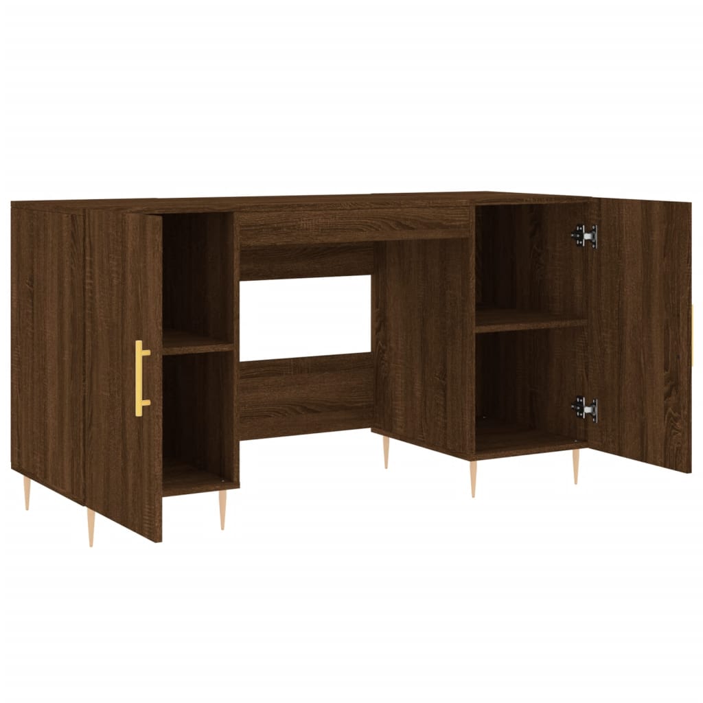 Schreibtisch mit Regal Schwarz Eichen-Optik 140 x 50 x 75 cm