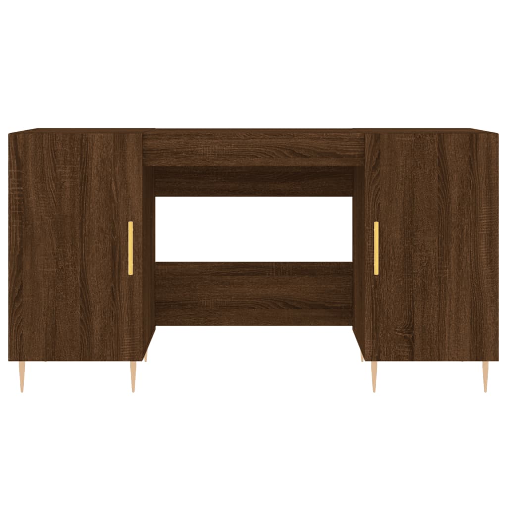 Schreibtisch mit Regal Schwarz Eichen-Optik 140 x 50 x 75 cm