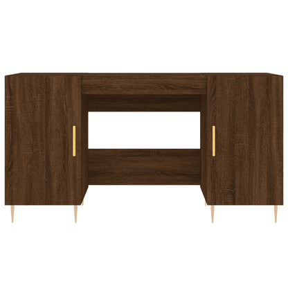 Schreibtisch mit Regal Schwarz Eichen-Optik 140 x 50 x 75 cm