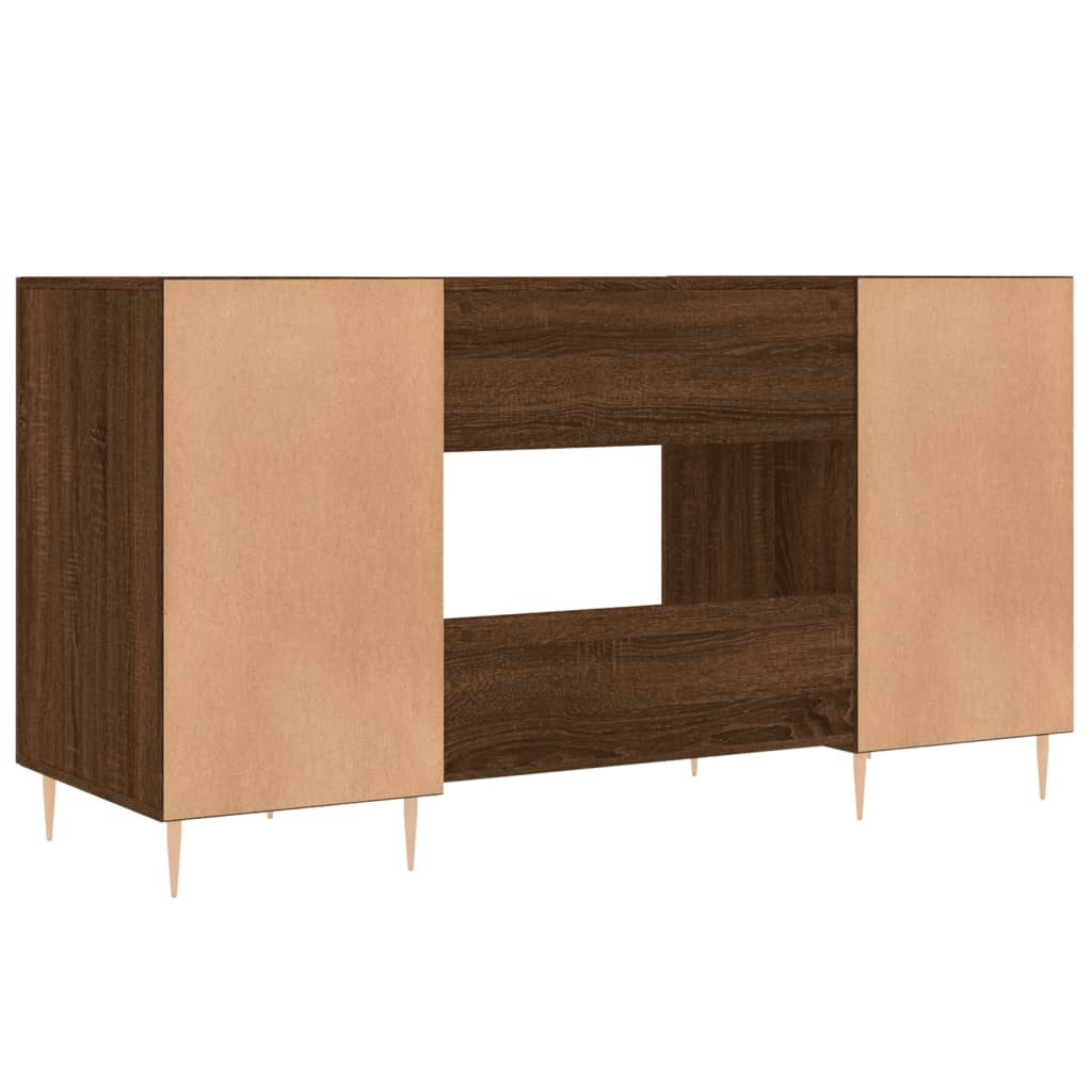 Schreibtisch mit Regal Schwarz Eichen-Optik 140 x 50 x 75 cm