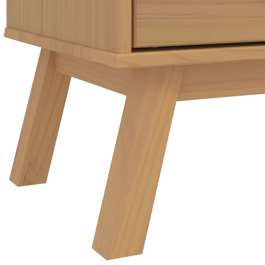 Kleiderschrank OLDEN Weiß Braun 76,5x53x172cm Massivholz Kiefer