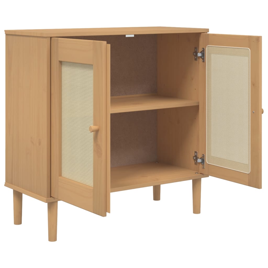 Sideboard Senja Rattan-Optik 80X35X80 Cm Kiefernholz