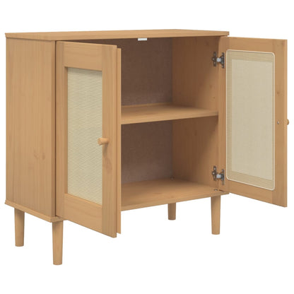 Sideboard Senja Rattan-Optik 80X35X80 Cm Kiefernholz
