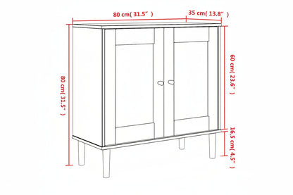 Sideboard Senja Rattan-Optik 80X35X80 Cm Kiefernholz