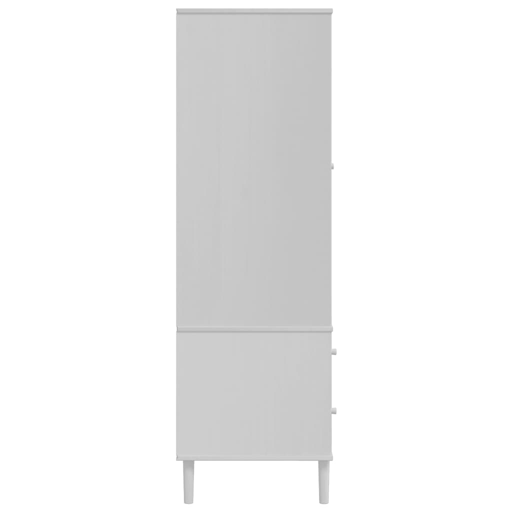 Kleiderschrank SENJA Rattan-Optik Schwarz 90x55x175 cm