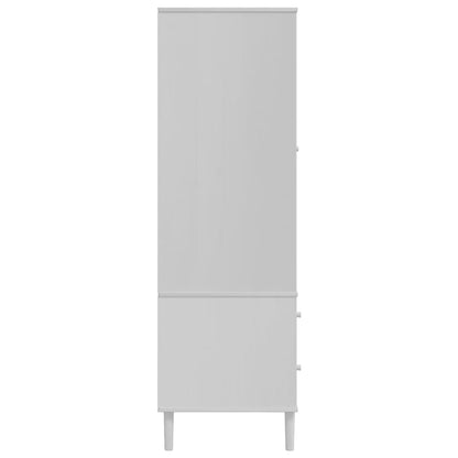 Kleiderschrank SENJA Rattan-Optik Schwarz 90x55x175 cm