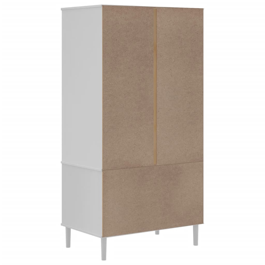 Kleiderschrank SENJA Rattan-Optik Schwarz 90x55x175 cm