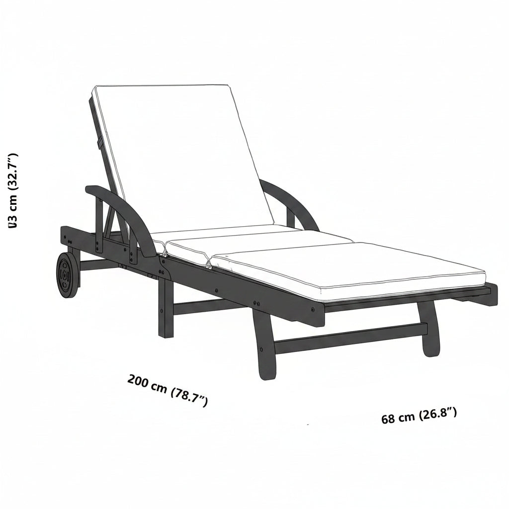 Sonnenliegen 2 Stk. Massivholz Akazie