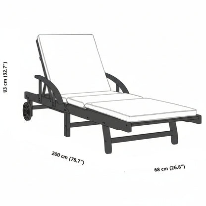 Sonnenliegen 2 Stk. Massivholz Akazie