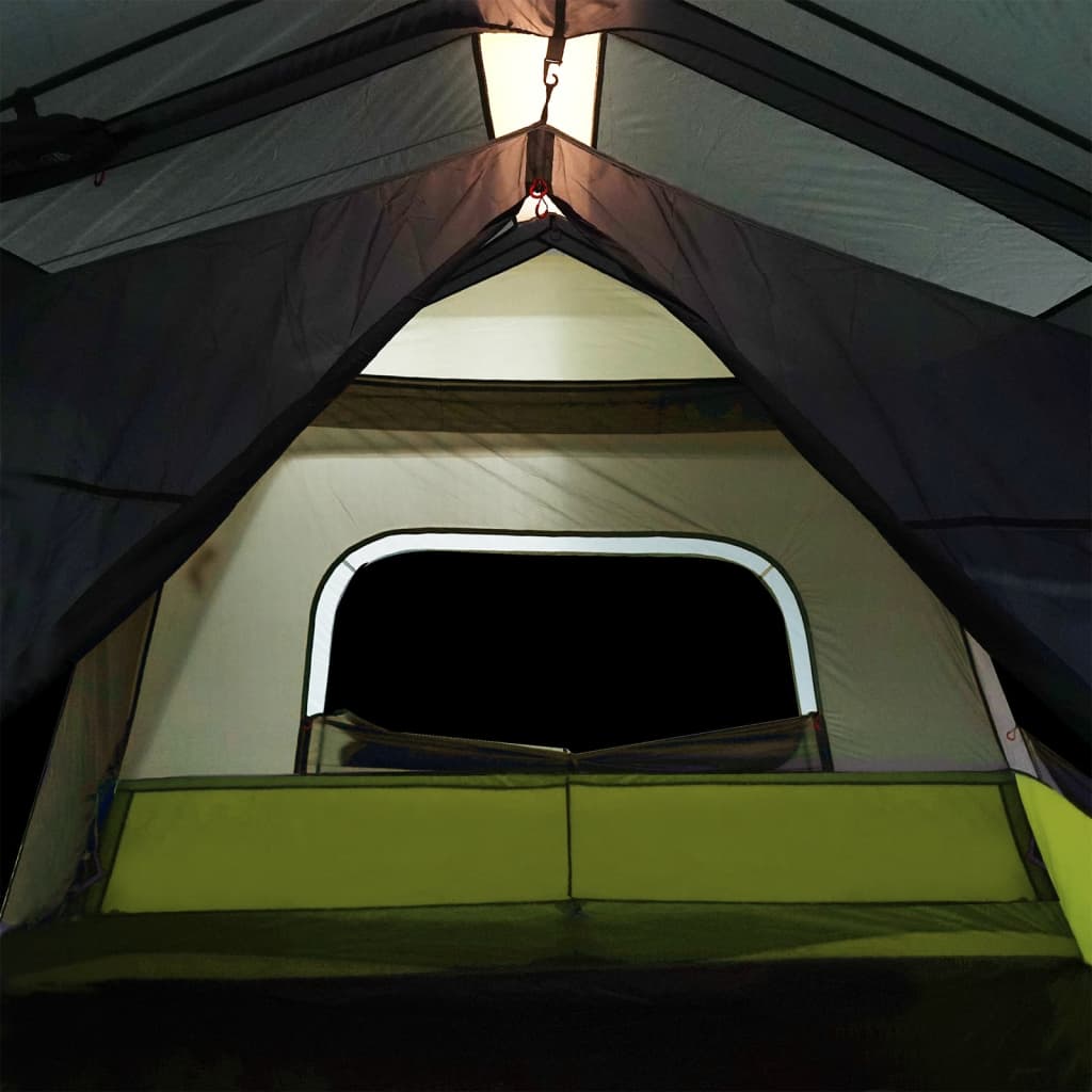 Familienzelt mit LED 10 Personen Hellgrau Orange Quick Release