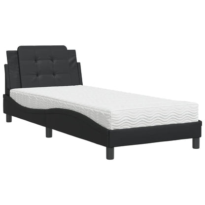 Polster-Einzelbett Modell inkl. Matratze, Kunstlederbezug 80x200 cm