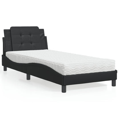 Polster-Einzelbett Modell inkl. Matratze, Kunstlederbezug 80x200 cm