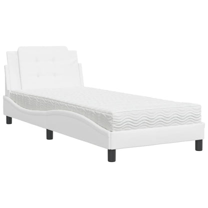 Polster-Einzelbett Modell inkl. Matratze, Kunstlederbezug 80x200 cm