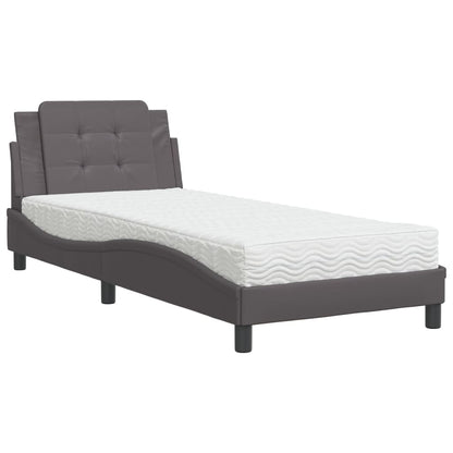 Polster-Einzelbett Modell inkl. Matratze, Kunstlederbezug 80x200 cm