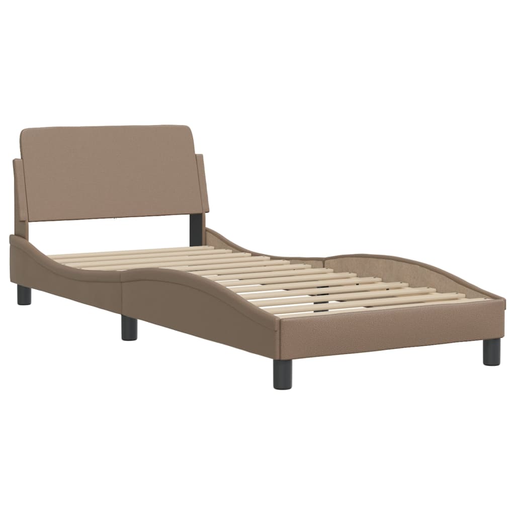 Polster-Einzelbett Modell inkl. Matratze, Kunstlederbezug 80x200 cm