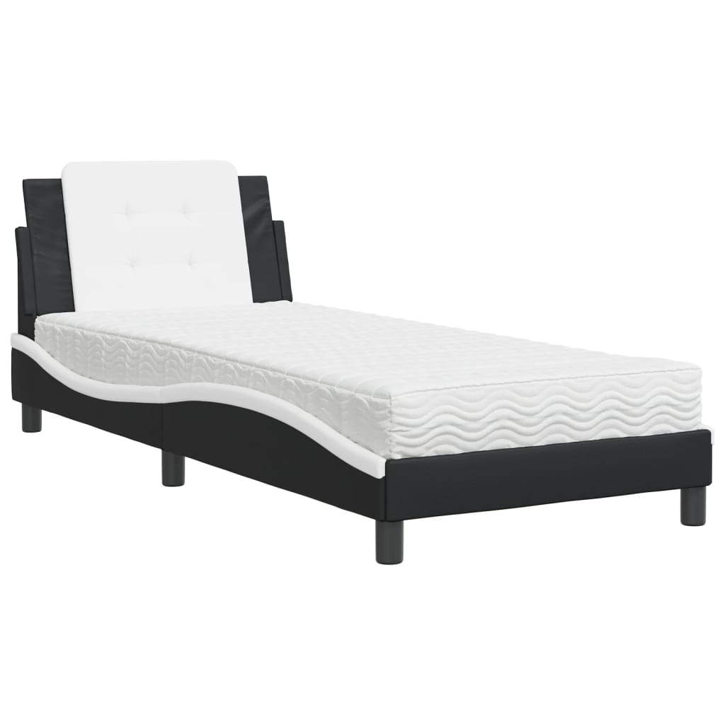 Polster-Einzelbett Modell inkl. Matratze, Kunstlederbezug 80x200 cm