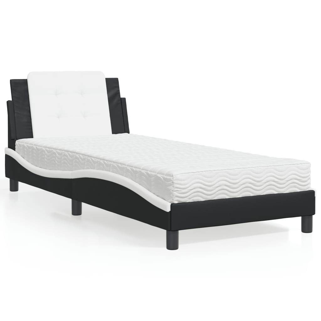 Polster-Einzelbett Modell inkl. Matratze, Kunstlederbezug 80x200 cm