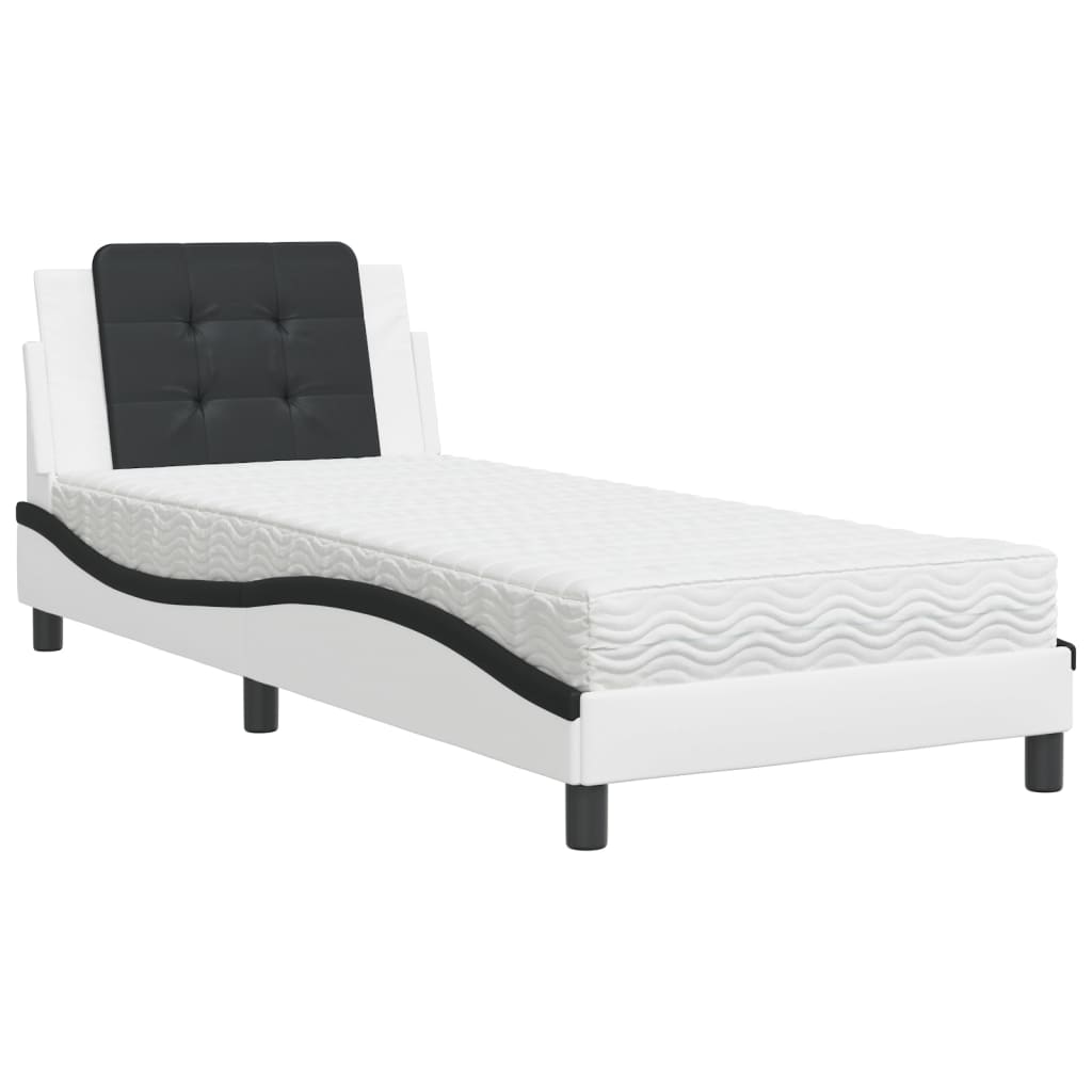 Polster-Einzelbett Modell inkl. Matratze, Kunstlederbezug 80x200 cm