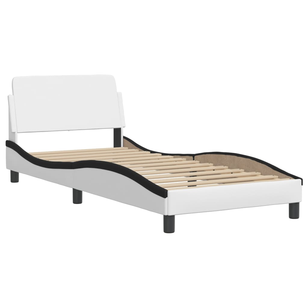 Polster-Einzelbett Modell inkl. Matratze, Kunstlederbezug 80x200 cm
