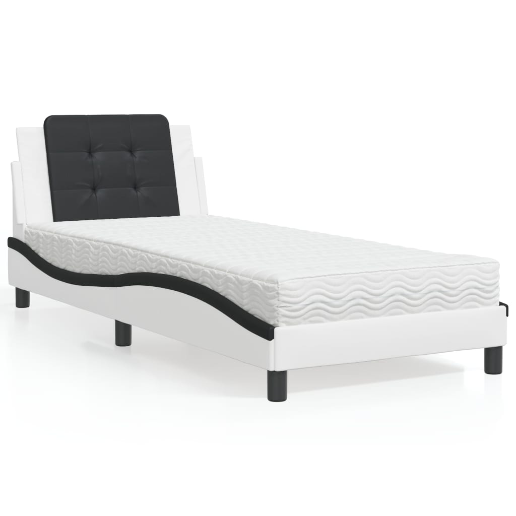 Polster-Einzelbett Modell inkl. Matratze, Kunstlederbezug 80x200 cm
