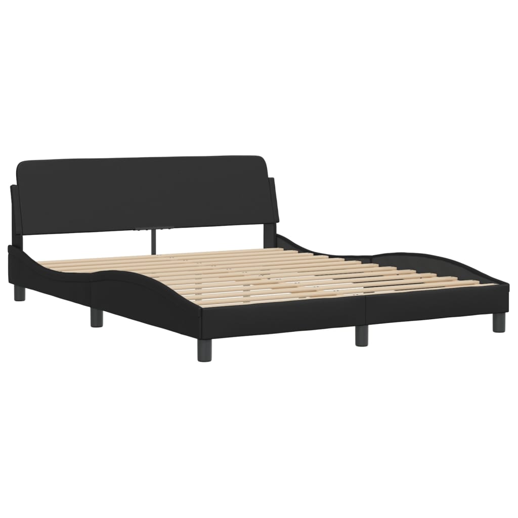 Polster-Doppelbett Modell inkl. Matratze, Kunstlederbezug 160x200 cm