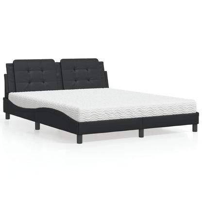 Polster-Doppelbett Modell inkl. Matratze, Kunstlederbezug 160x200 cm