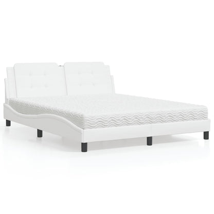 Polster-Doppelbett Modell inkl. Matratze, Kunstlederbezug 160x200 cm