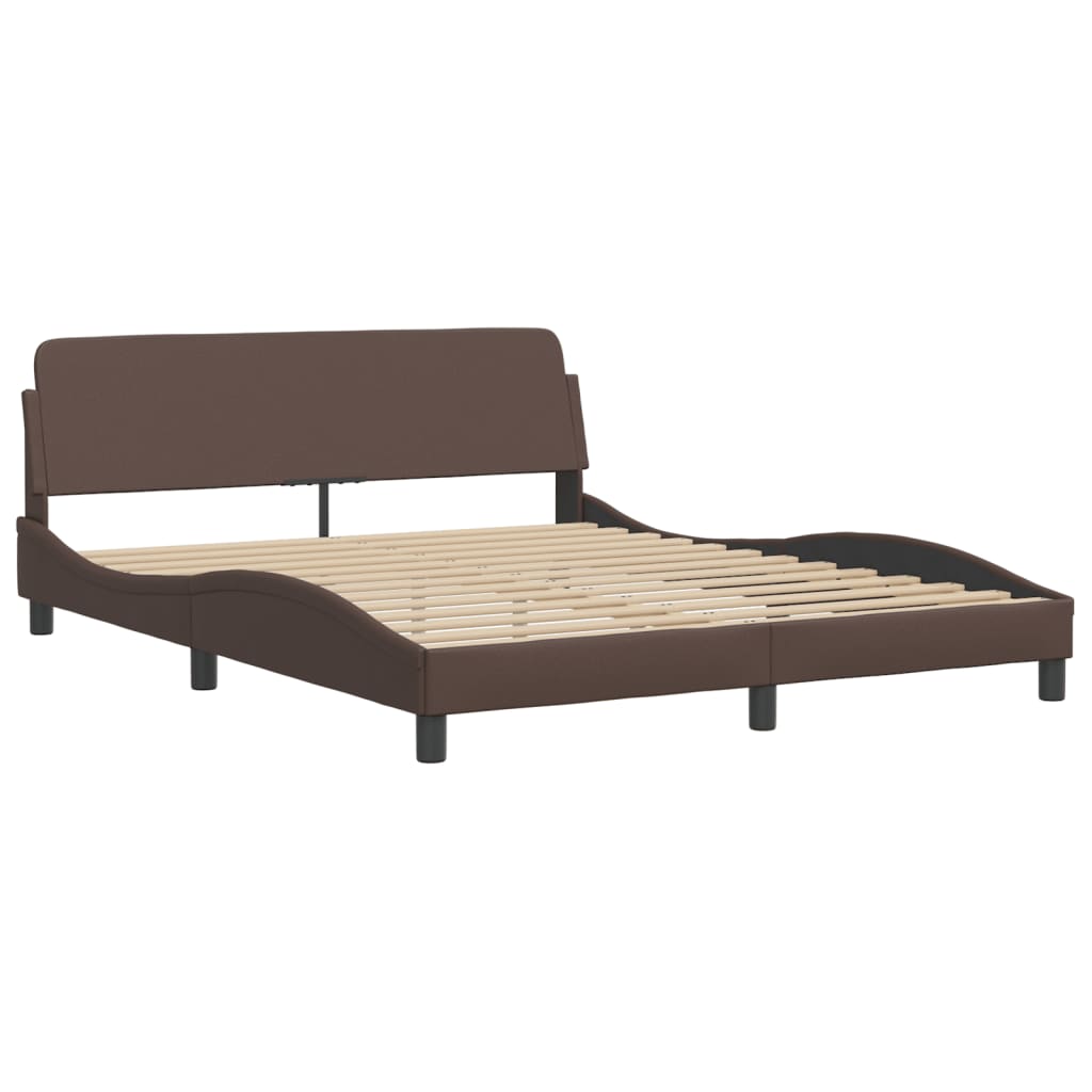 Polster-Doppelbett Modell inkl. Matratze, Kunstlederbezug 160x200 cm