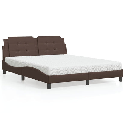 Polster-Doppelbett Modell inkl. Matratze, Kunstlederbezug 160x200 cm