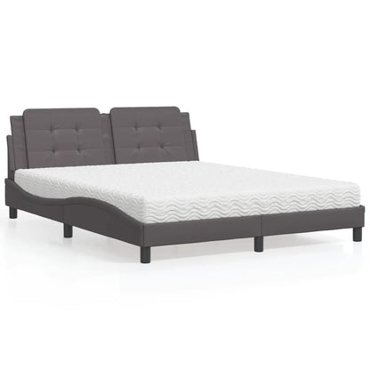 Polster-Doppelbett Modell inkl. Matratze, Kunstlederbezug 160x200 cm