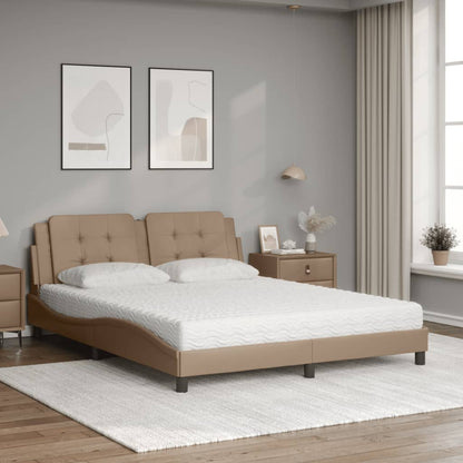 Polster-Doppelbett Modell inkl. Matratze, Kunstlederbezug 160x200 cm