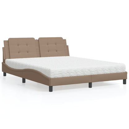 Polster-Doppelbett Modell inkl. Matratze, Kunstlederbezug 160x200 cm