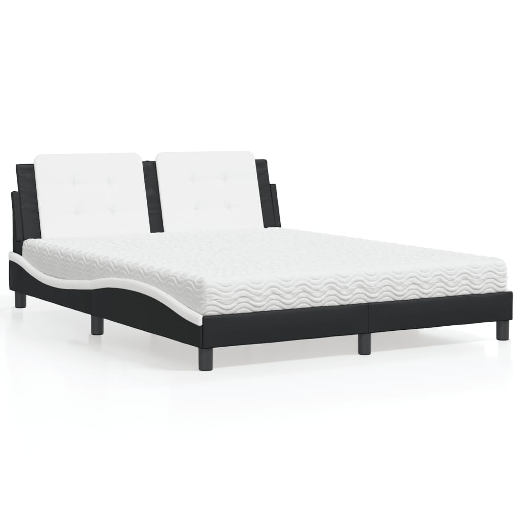 Polster-Doppelbett Modell inkl. Matratze, Kunstlederbezug 160x200 cm