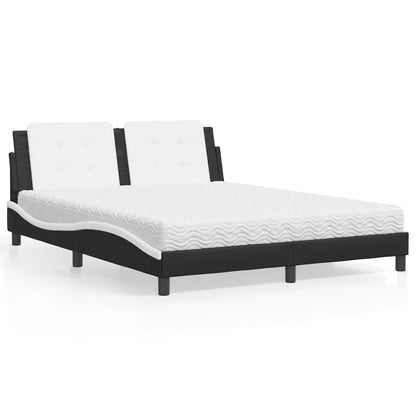 Polster-Doppelbett Modell inkl. Matratze, Kunstlederbezug 160x200 cm