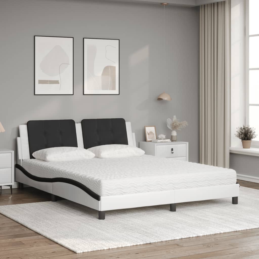 Polster-Doppelbett Modell inkl. Matratze, Kunstlederbezug 160x200 cm