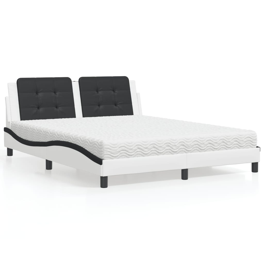 Polster-Doppelbett Modell inkl. Matratze, Kunstlederbezug 160x200 cm