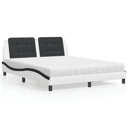 Polster-Doppelbett Modell inkl. Matratze, Kunstlederbezug 160x200 cm